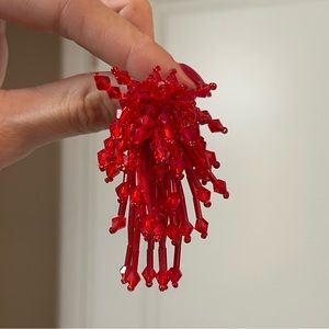 Red firework earrings